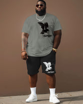 Street Casual Flying Eagle Letter Print Large Men's Suit